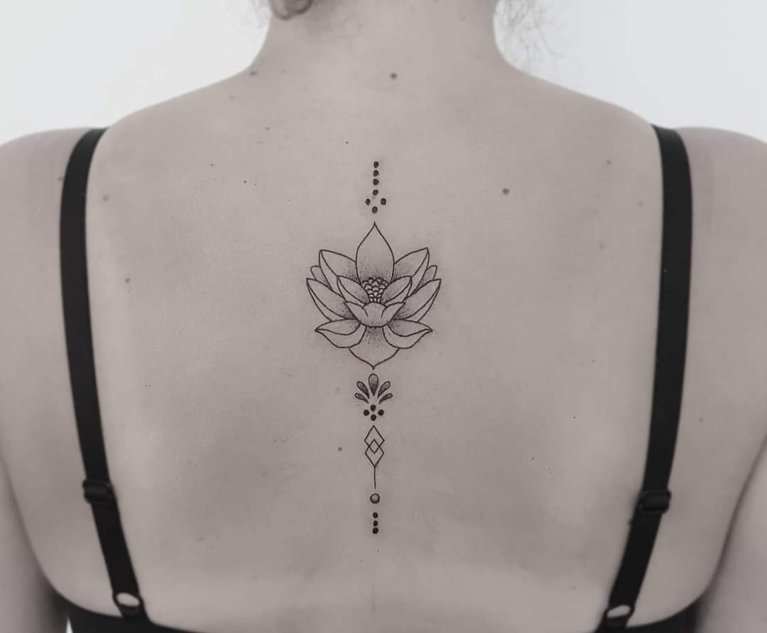 Fine line lotustattoo